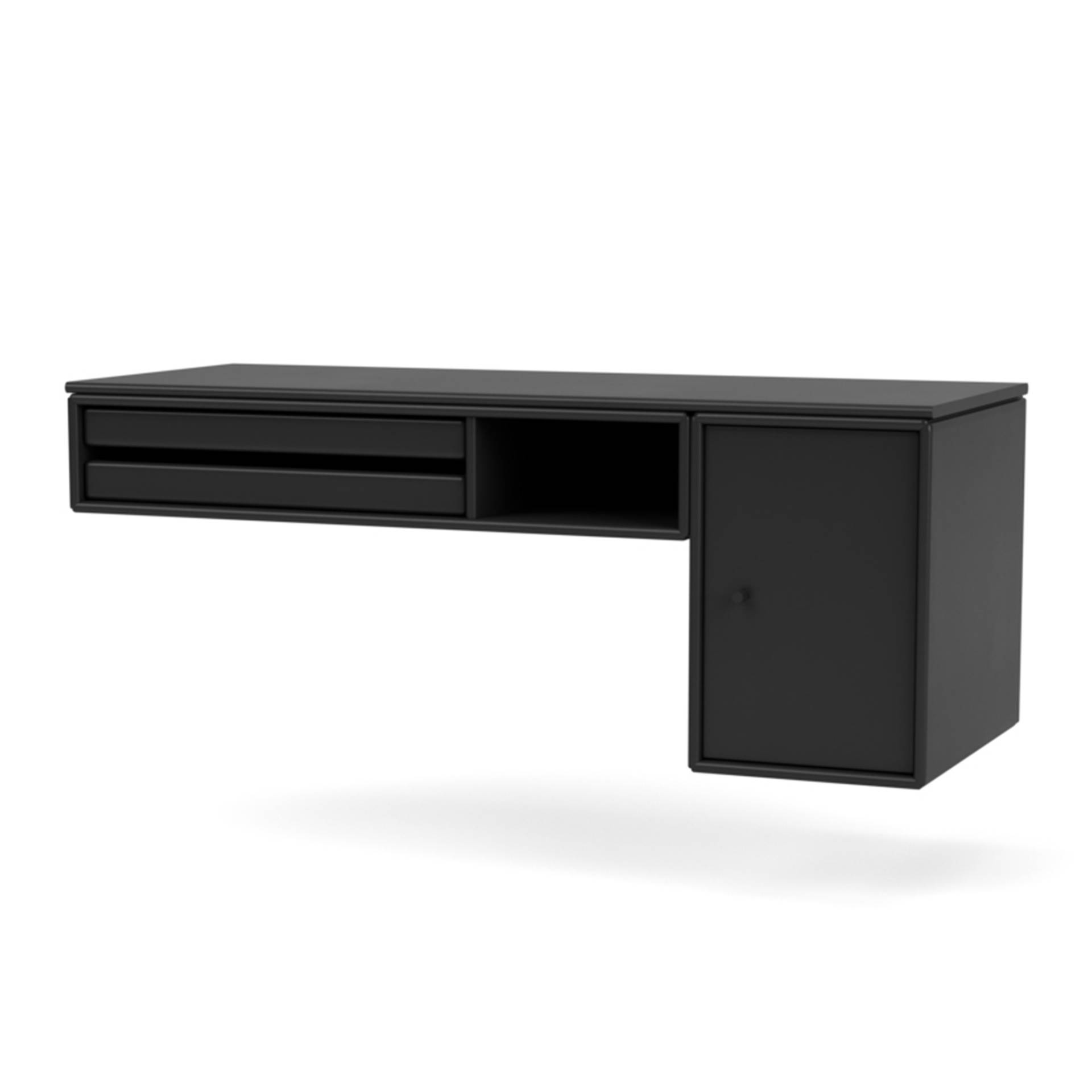 MONTANA // BUREAU - SCHREIBTISCH MIT AUFBEWAHRUNGSMÖGLICHKEIT | 05 BLACK | SCHWEBEND von Montana