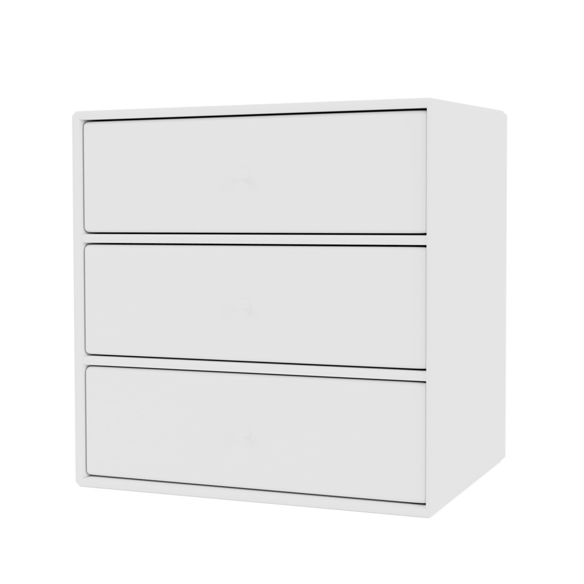 MONTANA // MINI 1007 - REGALMODUL MIT DREI SCHUBLADEN | 101 NEW WHITE von Montana