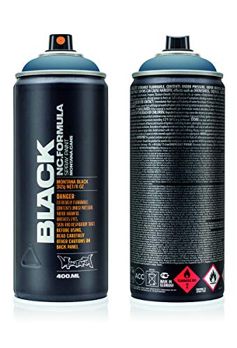 Montana 386442 Schwarz Sprühfarbe, 400 ml Volumen, Wal, 6 Stück von Montana