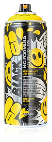 Montana Black Artist Edition Laia Yellow BLK1030 Sprühfarbe, matt, Hochdruck, 400 ml Dose von Montana