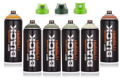 Montana Black Sprühdosen Set A-Team 6x400ml Farbspray Tarnfarben Montana Black Sprühdosen Set A-Team 6x400ml Farbspray Tarnfarben von Montana