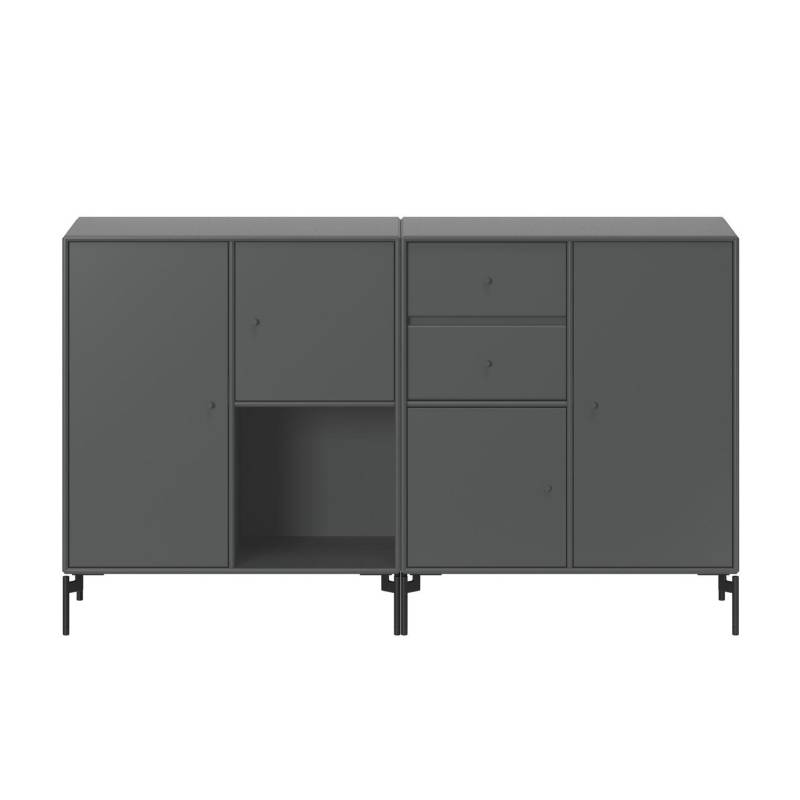 Montana - Couple Sideboard 139,2x82,2x38cm - anthracite 04/lackiert/LxBxH 139,2x82,2x38cm/Beine MB126 Black von Montana