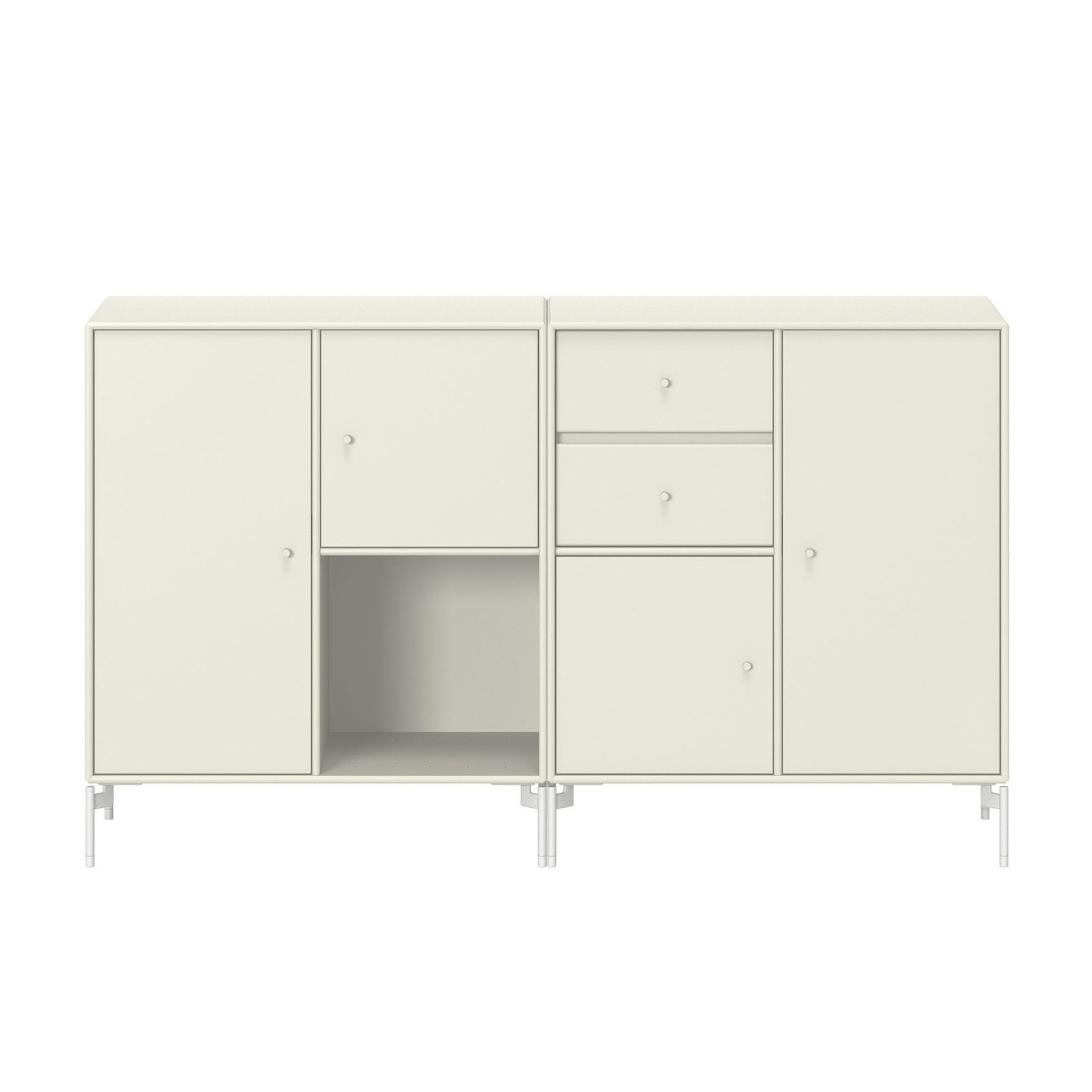 Montana - Couple Sideboard 139,2x82,2x38cm - vanilla 150/lackiert/LxBxH 139,2x82,2x38cm/Beine MB126 Snow von Montana