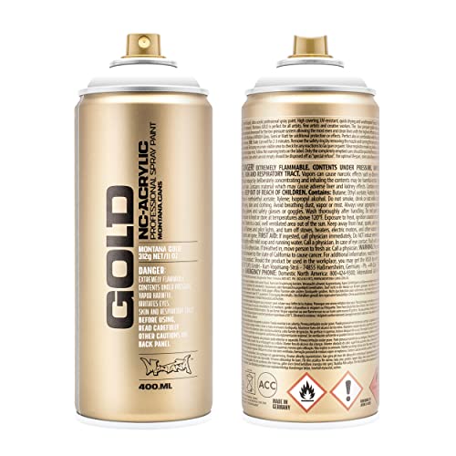 Montana Cans 285790 Spray Dose Gold, Gld400, S9100, 400 ml, Shock white von Montana