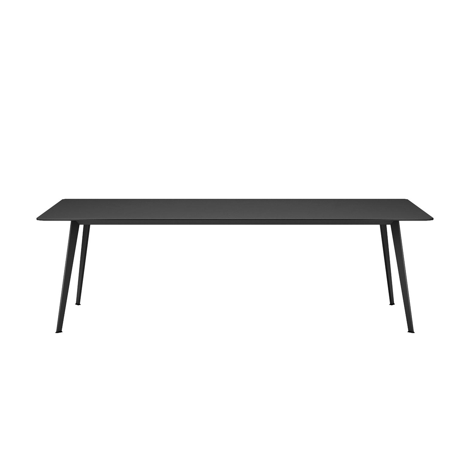 Montana - JW Tisch 120x240cm - schwarz/Tischplatte Linoleum/Gestell aluminium schwarz/LxBxH 240x120x73cm von Montana