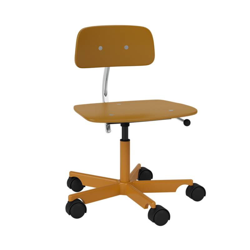 Montana - Kevi 2533J Kinderstuhl - bernstein 142/pulverbeschichtet/Sitz höhenverstellbar 55-71cm/für Kinder von 3-12 Jahren/mit Rollen/drehbar von Montana