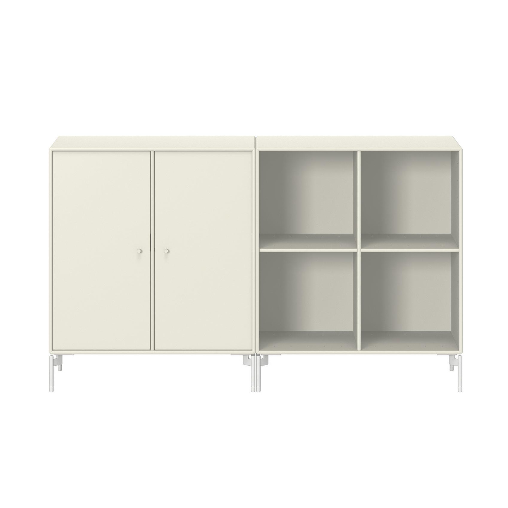 Montana - Pair Sideboard 139,2x82,2x38cm - vanilla 150/lackiert/BxHxT 139,2x82,6x38cm/Beine MB126 Snow von Montana