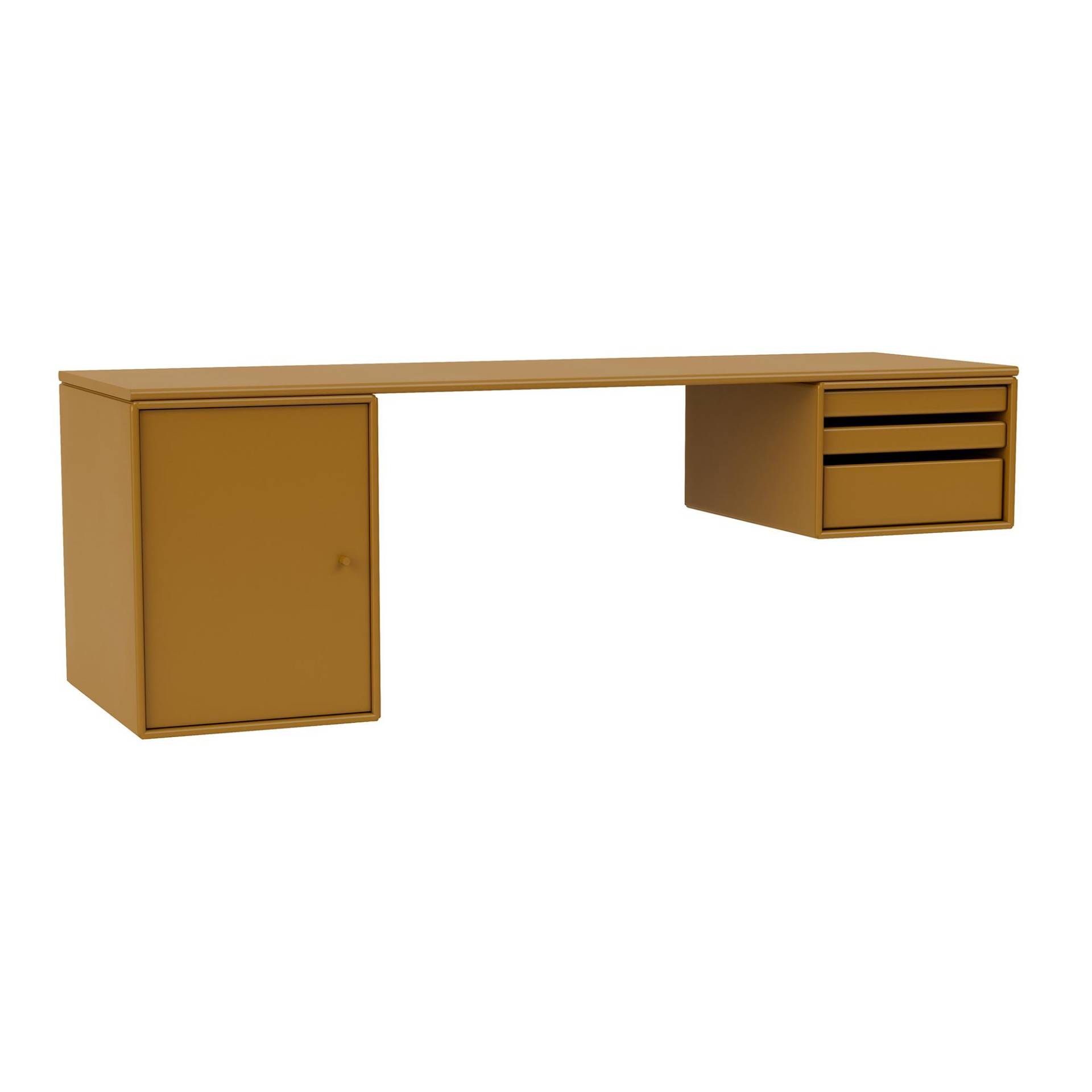 Montana - Workshop Wandschreibtisch - amber 142/lackiert/BxHxT 140,7x48,4x46,8cm/Wandmontage von Montana