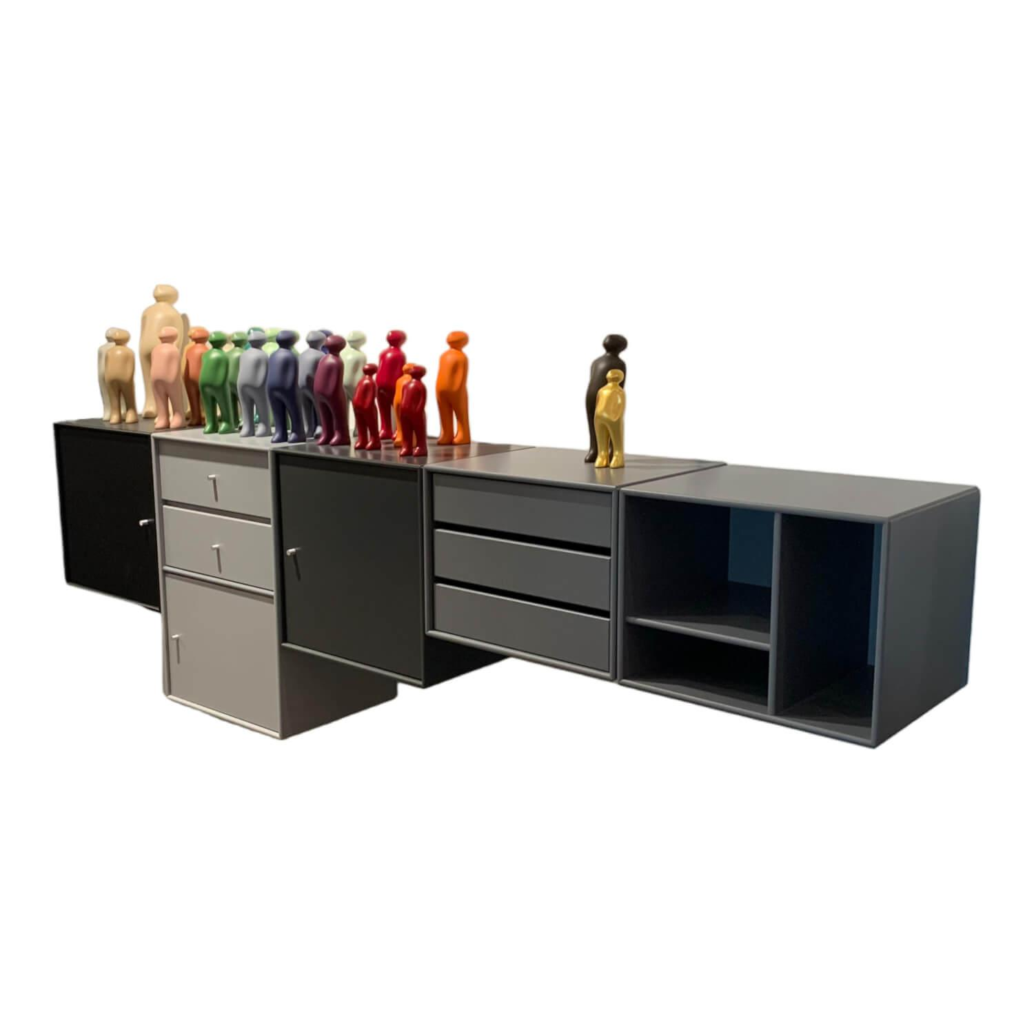 Sideboard Basis Lack Fiord Grafic Black Snow Anthracite von Montana