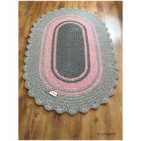 Ovaler Gehäkelter Teppich - Handgemachter Boden Aus Baumwolle von MontefioreHandmade