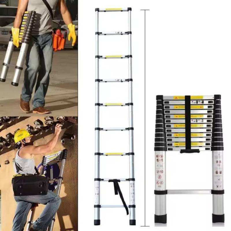Montegoni Anlegeleiter Premium 3,2 Meter Teleskopleiter (150 Kg Tragkraft), robuste Aluminium Verlängerungsleiter von Montegoni