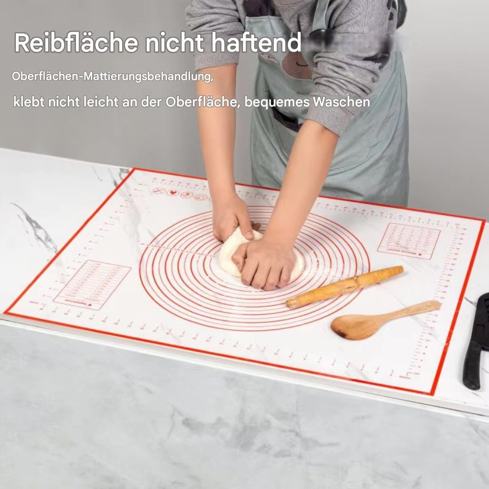 Montegoni Back-Set Hochwertige 40 x 50 cm Teigmatte Silikon Knetmatte, (1 x Hochwertige 40 x 50 cm große weiße und rote Silikon-Knetmatte), Antihaft-Backmatte für ideales Küchenbackgeschirr von Montegoni