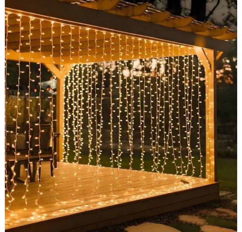 Montegoni LED-Lichterkette 3x3m 300 LED Lichtervorhang Lichternetz Lichterkette mit Fernbedienung, Wasserfeste LED Lichterkette mit 8 Modi und Fernbedienung Montegoni LED-Lichterkette 3x3m 300 LED Lichtervorhang Lichternetz Lichterkette mit Fernbedienung, Wasserfeste LED Lichterkette mit 8 Modi und Fernbedienung von Montegoni