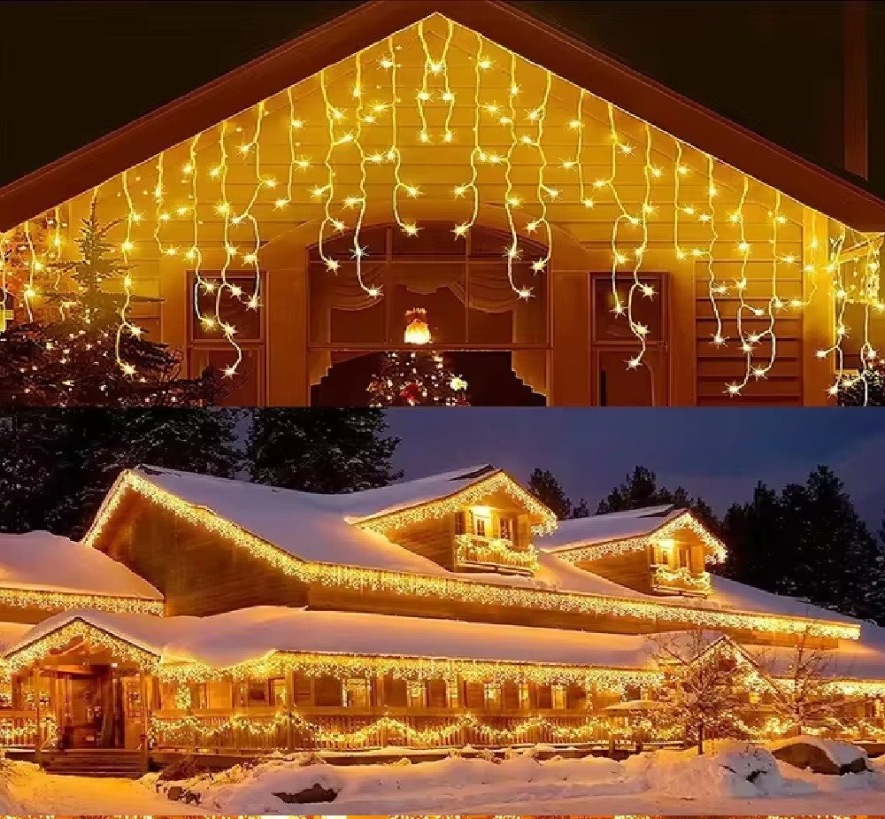 Montegoni LED-Lichtervorhang 5M Eisregen Lichtervorhang LED Lichterkette Weihnachtsdeko 8 Modi, ideal für Vorhang Girlande, Party & Garten Montegoni LED-Lichtervorhang 5M Eisregen Lichtervorhang LED Lichterkette Weihnachtsdeko 8 Modi, ideal für Vorhang Girlande, Party & Garten von Montegoni