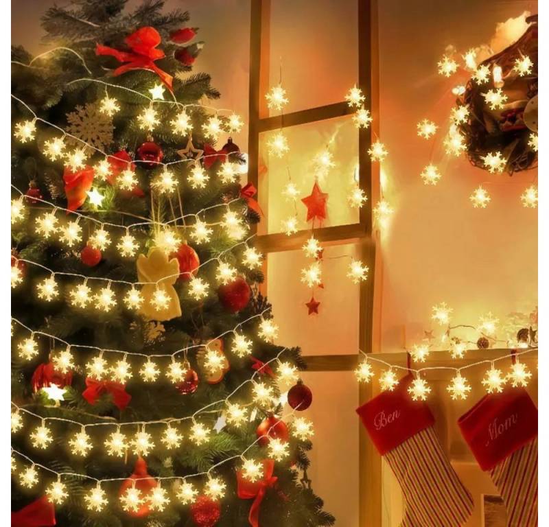 Montegoni Lichterkette Schneeflocken Lichtergirlande 3M mit warmem Schein für Wohnräume, Warmes Licht, flexibel platzierbar, wiederverwendbar Montegoni Lichterkette Schneeflocken Lichtergirlande 3M mit warmem Schein für Wohnräume, Warmes Licht, flexibel platzierbar, wiederverwendbar von Montegoni