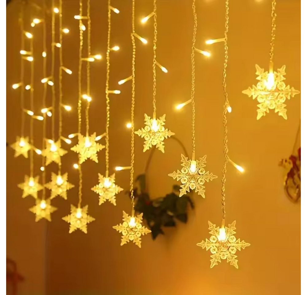 Montegoni Lichterkette Schneefloken Lichtvorhang 2,3m 8 Modi und EU-Stecker für Innenräume, 8 Programme, wasserabweisende Elemente, EU-Stecker Montegoni Lichterkette Schneefloken Lichtvorhang 2,3m 8 Modi und EU-Stecker für Innenräume, 8 Programme, wasserabweisende Elemente, EU-Stecker von Montegoni
