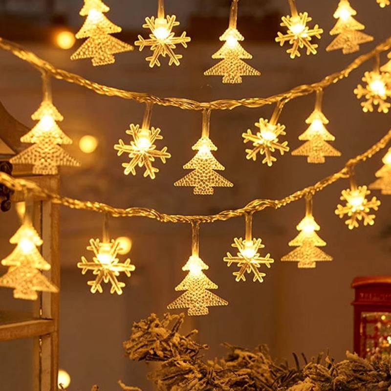 Montegoni Lichterkette Weihnachtsbaum Schneeflocken LED Lichterkette Banner mit 100 LEDs, Schneeflocken LED Lichterkette für den Weihnachtsbaum. von Montegoni