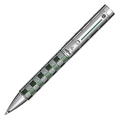 Montegrappa Harry Potter Slytherin Kugelschreiber aus Edelstahl, mit Slytherin Logo, in der Farbe Grün/Grau, mit Dreh-Mechanik, Maße: 14.1 x 1.48 cm, 65 g, ISHPRBST von Montegrappa