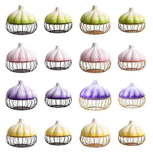 Aufbewahrungskorb aus Keramik, Eisen, Knoblauch, Kartoffeln, Kleinteile, Küche, Arbeitsplatte, Obst-Organisationshalter Aufbewahrungskorb aus Keramik, Eisen, Knoblauch, Kartoffeln, Kleinteile, Küche, Arbeitsplatte, Obst-Organisationshalter von Montesy