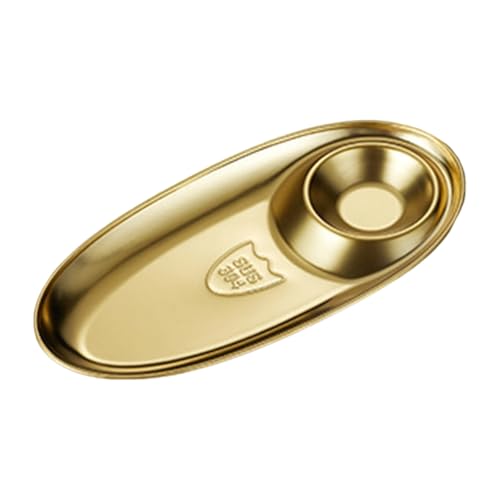 Moderne, goldfarbene Servierschale aus 304 Stahl, geräumiges Snack-Tablett, korrosionsbeständig, für Zuhause oder gewerbliche Nutzung Moderne, goldfarbene Servierschale aus 304 Stahl, geräumiges Snack-Tablett, korrosionsbeständig, für Zuhause oder gewerbliche Nutzung von Montesy
