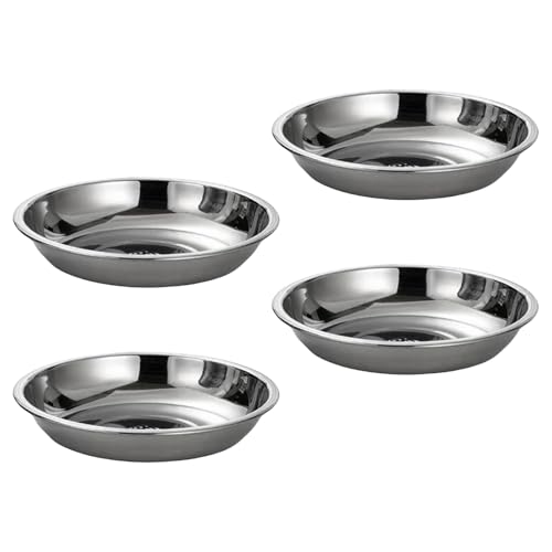 Montesy Serviertablett aus Edelstahl, rund, für Saucen, Dip-Schüssel, Obst, Dessertteller, Serviertablett, flacher Teller, Geschirr, 4 Stück Montesy Serviertablett aus Edelstahl, rund, für Saucen, Dip-Schüssel, Obst, Dessertteller, Serviertablett, flacher Teller, Geschirr, 4 Stück von Montesy