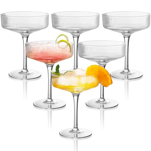 Montex 6 Stück Coupé-Gläser, 284 ml, klassische Martini-Gläser, Vintage-Cocktail-Galssware, perfekt für Cocktail, Champagner und Geschenk von Montex