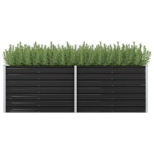 Montloxs Garten-Hochbeet, Gartenbeet, für Garten, Terrasse und Balkon, Kräuterbeet, Anthrazit 240 x 80 x 77 cm Verzinkter Stahl Montloxs Garten-Hochbeet, Gartenbeet, für Garten, Terrasse und Balkon, Kräuterbeet, Anthrazit 240 x 80 x 77 cm Verzinkter Stahl von Montloxs