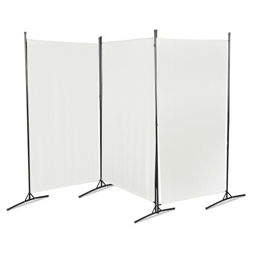 Monucep 260 x 180cm Paravent Raumteiler 3 Teilig klappbar, Freistehend Trennwand, Umkleide Sichtschutz Wand Raumtrenner, Stellwand für innen Outdoor Garten Büros Terrasse, Weiß Monucep 260 x 180cm Paravent Raumteiler 3 Teilig klappbar, Freistehend Trennwand, Umkleide Sichtschutz Wand Raumtrenner, Stellwand für innen Outdoor Garten Büros Terrasse, Weiß von Monucep