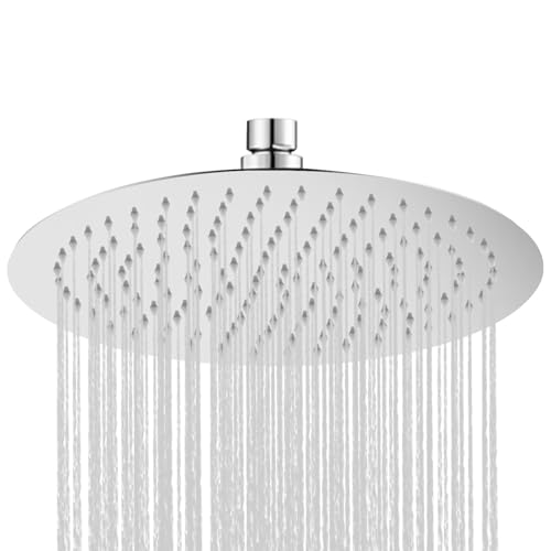 Monucep 8 Zoll duschkopf regendusche,Selbstreinigende Regendusche Runde aus Edelstahl,Regenduschkopf dusche,Fester Kopfbrause,360° Verstellbar regenbrause Monucep 8 Zoll duschkopf regendusche,Selbstreinigende Regendusche Runde aus Edelstahl,Regenduschkopf dusche,Fester Kopfbrause,360° Verstellbar regenbrause von Monucep