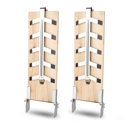 Monucep Flammlachsbrett 2er Set,Räucherbrett Flammlachsbretter mit Halterung aus Edelstahl,Lachsbretter Zum Grillen Feuerschale,Smoker, Outdoor Grill, Gastronomie von Monucep