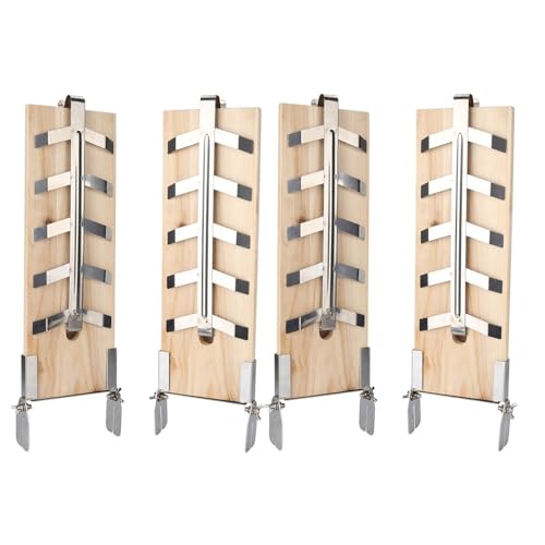 Monucep Flammlachsbrett 4er Set,Räucherbrett Flammlachsbretter mit Halterung aus Edelstahl,Lachsbretter Zum Grillen Feuerschale,Smoker, Outdoor Grill, Gastronomie von Monucep