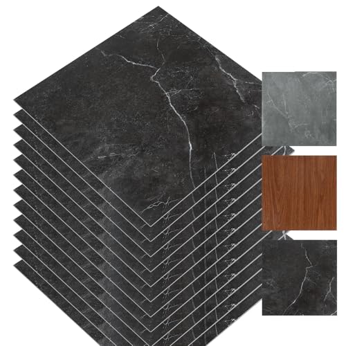 Monucep PVC Bodenbelag Selbstklebend Vinylboden ca. 4 m²/ 44 Fliesen Selbstklebende Vinyl Fliesen, Rutschfest Wasserfest Bodenfliesen Selbstklebend, Laminat Dielen für Wohnzimmer Küche, Schwarz Marmor Monucep PVC Bodenbelag Selbstklebend Vinylboden ca. 4 m²/ 44 Fliesen Selbstklebende Vinyl Fliesen, Rutschfest Wasserfest Bodenfliesen Selbstklebend, Laminat Dielen für Wohnzimmer Küche, Schwarz Marmor von Monucep