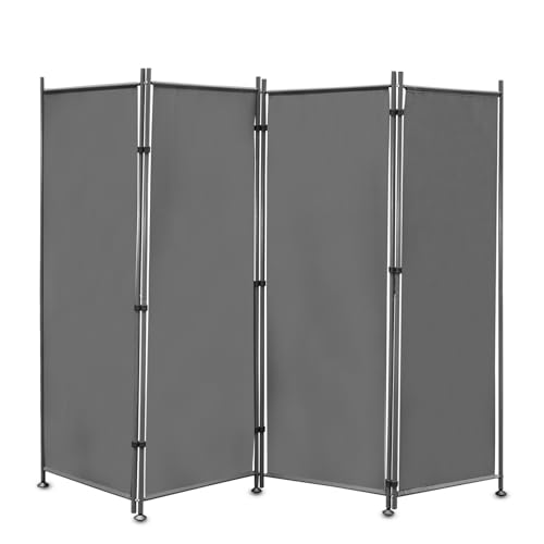 Monucep Paravent Raumteiler 4 Teilig klappbar, Freistehend Trennwand, Umkleide Sichtschutz Wand Raumtrenner, Stellwand für innen Outdoor Garten Büros Terrasse, Dunkelgrau Monucep Paravent Raumteiler 4 Teilig klappbar, Freistehend Trennwand, Umkleide Sichtschutz Wand Raumtrenner, Stellwand für innen Outdoor Garten Büros Terrasse, Dunkelgrau von Monucep