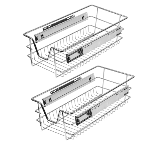 Monucep Teleskopschublade Küchenschublade 2×30cm, Küchenschrank Korbauszug teleskopschublade nachrüsten,Vollauszug Schublade Schrankauszug Schublade von Monucep