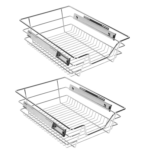 Monucep Teleskopschublade Küchenschublade 2×40cm, Küchenschrank Korbauszug teleskopschublade nachrüsten,Vollauszug Schublade Schrankauszug Schublade von Monucep