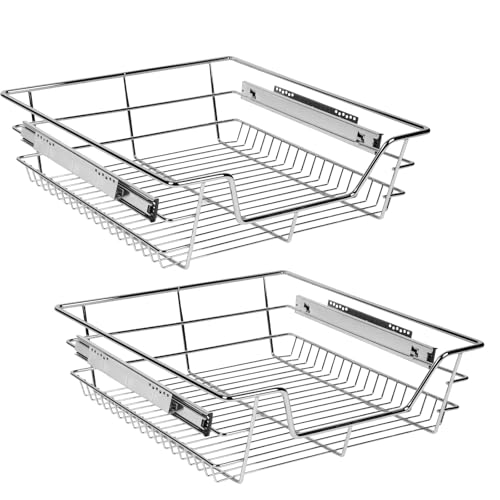 Monucep Teleskopschublade Küchenschublade 2×50cm, Küchenschrank Korbauszug teleskopschublade nachrüsten,Vollauszug Schublade Schrankauszug Schublade von Monucep