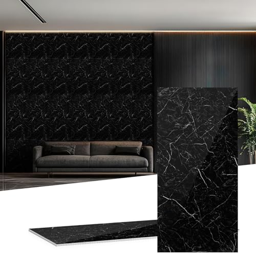 Monucep Wandpaneel Marmoroptik 120x60cm, PVC Wandverkleidung,4 stück Wandpaneel für Küchenrückwand,Wasserfeste Duschrückwand,Küchenrückwand für Bad,Dusche,Küche,Schwarz Monucep Wandpaneel Marmoroptik 120x60cm, PVC Wandverkleidung,4 stück Wandpaneel für Küchenrückwand,Wasserfeste Duschrückwand,Küchenrückwand für Bad,Dusche,Küche,Schwarz von Monucep