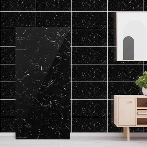 Monucep Wandpaneel Marmoroptik 60x30cm, 10 stück küchenrückwand,PET Küchenrückwand selbstklebend,Wandverkleidung Marmoroptik für Küche & Bad,Küchenrückwand Platte Wandpaneel,Schwarz Monucep Wandpaneel Marmoroptik 60x30cm, 10 stück küchenrückwand,PET Küchenrückwand selbstklebend,Wandverkleidung Marmoroptik für Küche & Bad,Küchenrückwand Platte Wandpaneel,Schwarz von Monucep