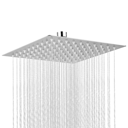 Monucep duschkopf regendusche 12 Zoll,Selbstreinigende Regendusche Eckig aus Edelstahl,Fester duschkopf regenbrause,Kopfbrause Regenduschkopf dusche,Chrom Monucep duschkopf regendusche 12 Zoll,Selbstreinigende Regendusche Eckig aus Edelstahl,Fester duschkopf regenbrause,Kopfbrause Regenduschkopf dusche,Chrom von Monucep