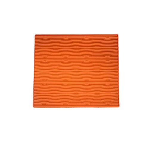 Küche zinntheken zusammenklappbar Silikon Abtropfmatte Abtropfmatte Abtropfgestell Matte Spüle Zubehör rutschfest Rechteck 39,4 x 30,5 cm Orange von Mony