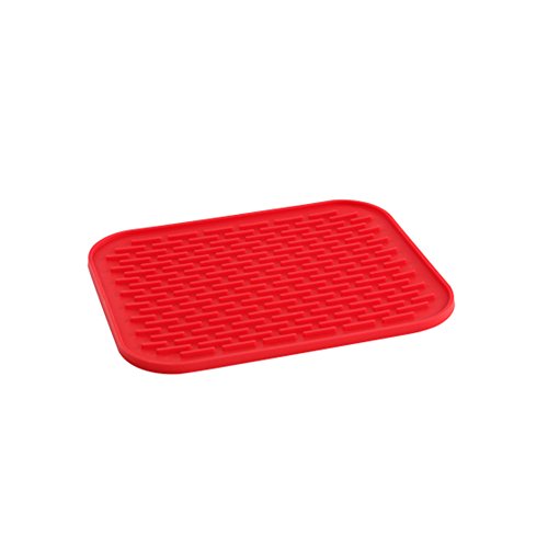 Multifunktions Küchen Arbeitsplatten Silikon Spüle Abtropfmatte Abtropfmatte Abtropfgestell Matte Pad Zubehör rutschfestem anti-hot Rechteck 30 x 24 cm rot von Mony