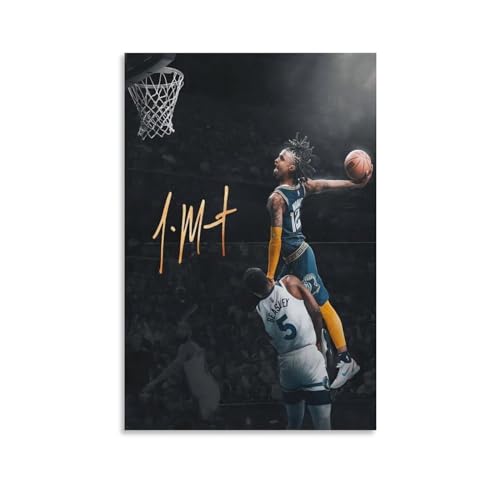 Ja Morant Dunk Leinwand-Poster für Zuhause, Schlafzimmer, Wohnzimmer, Büro, dekorativ, 20 x 30 cm von Monyanjm