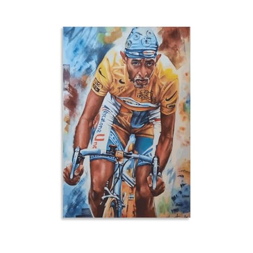 Marco Pantani Leinwand-Poster mit Radfahrer-Motiv, Gemälde für Zuhause, Schlafzimmer, Wohnzimmer, Büro, dekorativ, 40 x 60 cm von Monyanjm