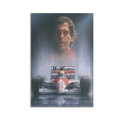 Monyanjm Ayrton Senna The Hero of Formula Racing Leinwandposter High Definition Druck für Home Office Wall Art Deco 50 x 75 cm von Monyanjm