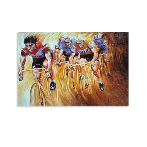 Monyanjm Eddy Merckx Belgischer professioneller Straßen- und Rennradfahrer, Kunstdruck, Poster für Geschenke, Zuhause, Schlafzimmer, Wohnzimmer, Büro, dekorativ, ungerahmt, 50 x 75 cm von Monyanjm