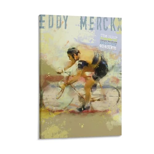 Monyanjm Eddy Merckx Fahrradkunst 1 Leinwand-Poster, Druck für Zuhause, Schlafzimmer, Wohnzimmer, Büro, dekorativ, 30 x 45 cm von Monyanjm