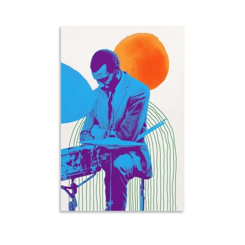 Monyanjm Elvin Jones Jazz-Kunst-Leinwand-Poster für Zuhause, Schlafzimmer, Wohnzimmer, Büro, dekorativ, 50 x 75 cm von Monyanjm