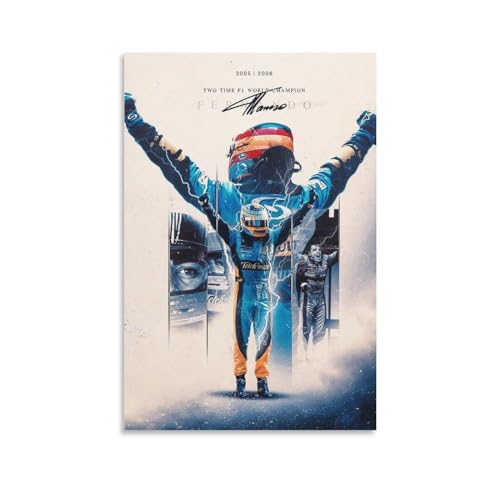 Monyanjm Fernando Alonso 2005 & 2006 Leinwand-Posterdruck, Gemälde für Zuhause, Schlafzimmer, Wohnzimmer, Büro, dekorativ, 50 x 75 cm von Monyanjm