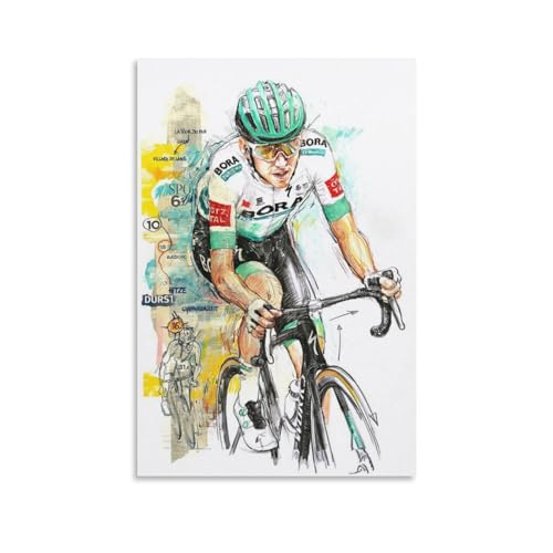 Monyanjm Lennard Kämna Leinwand-Poster mit deutschem Rennradfahrer, hochauflösender Druck für Zuhause, Büro, Wandkunst, 50 x 75 cm von Monyanjm