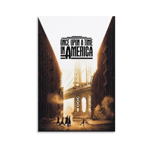 Monyanjm "Once Upon A Time in America", klassisches Filmposter auf Leinwand, hochauflösender Druck, für Zuhause, Büro, Wandkunst, Deco, 60 x 90 cm von Monyanjm